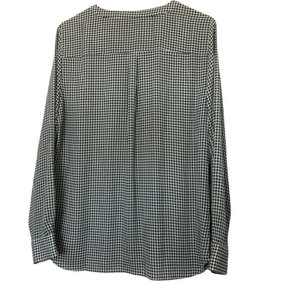 NWOT Talbots Hound's-tooth Design Green/White Blouse Medium - Picture 7 of 7